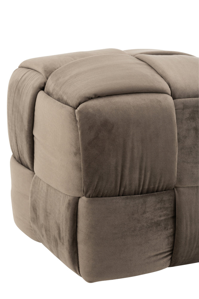 Pouf 1 Person aus Textil/Holz, Dunkelgrau