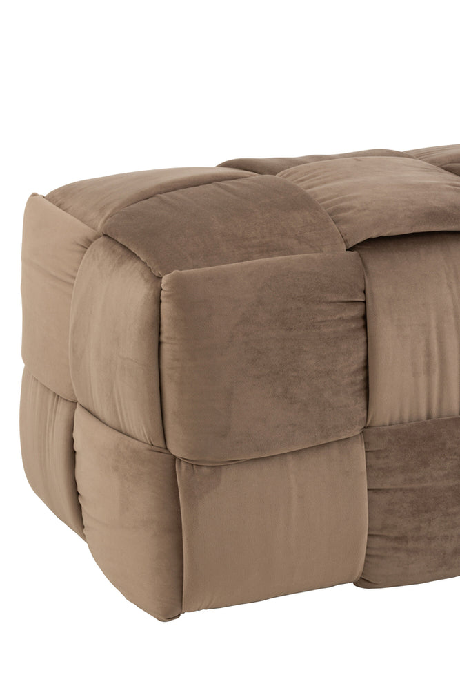 Pouf 3 Personen aus Textil/Holz, Braun