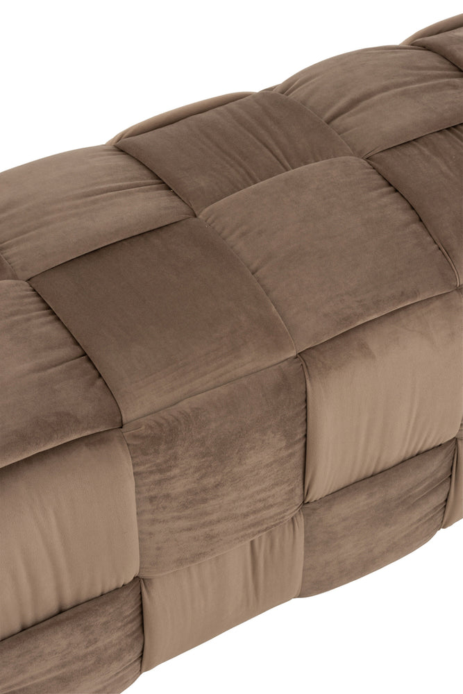 Pouf 3 Personen aus Textil/Holz, Braun