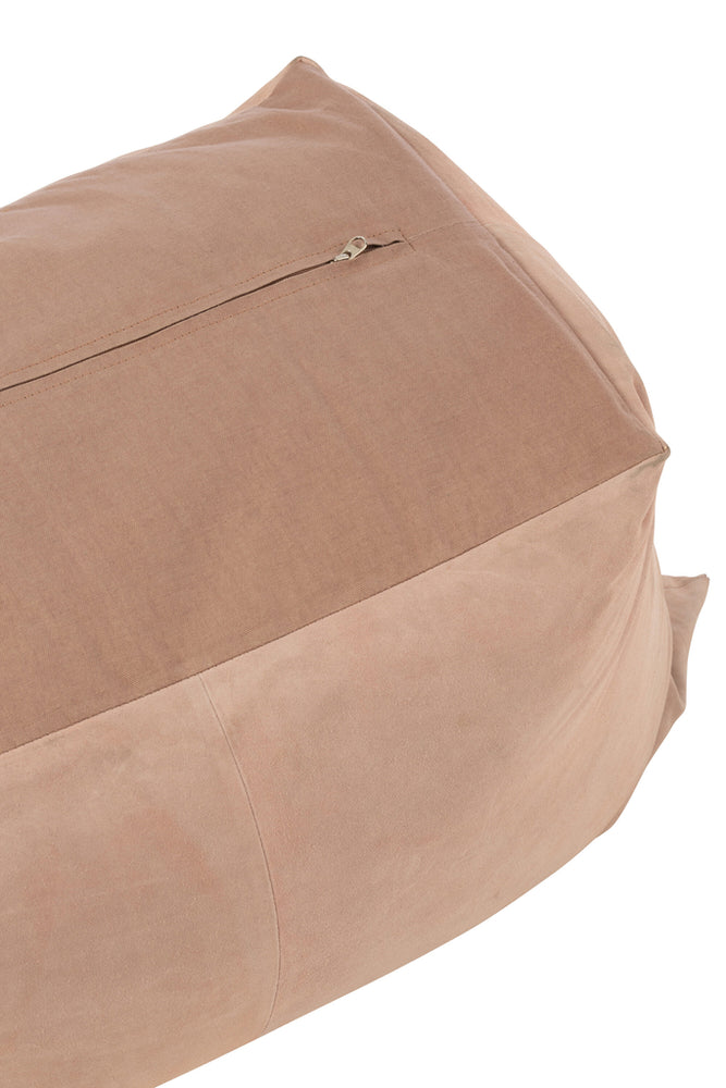 Pouf Melissa quadratisch aus Leder, Pink