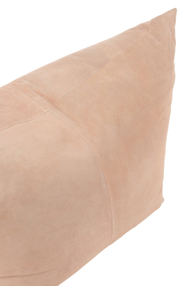 Pouf Melissa quadratisch aus Leder, Pink