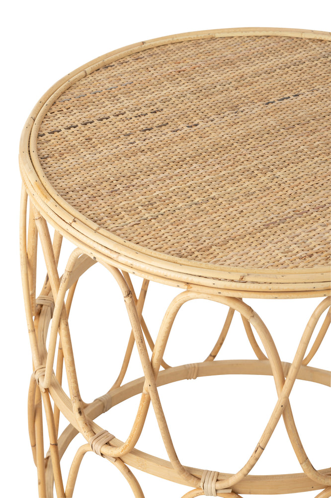 Set aus 2 Rattan-Beistelltischen natur