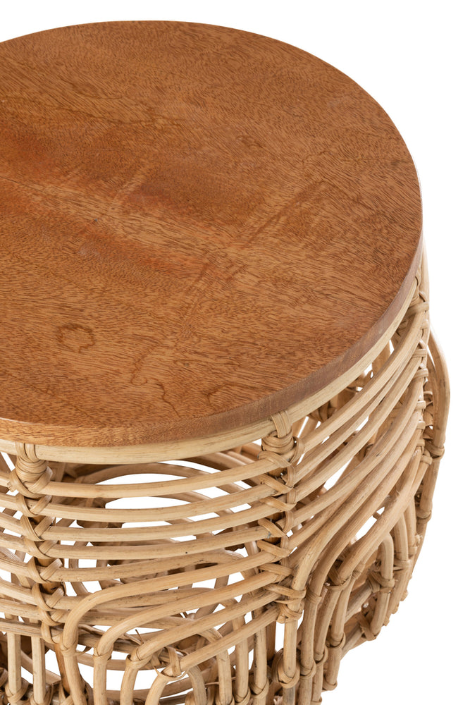 Set aus 2 Beistelltischen Ellen Rattan natur