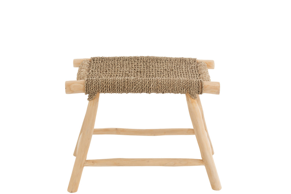 Hocker Timo Gras/Teak Natur Lang