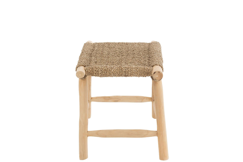 Hocker Timo Gras/Teak Natur Lang