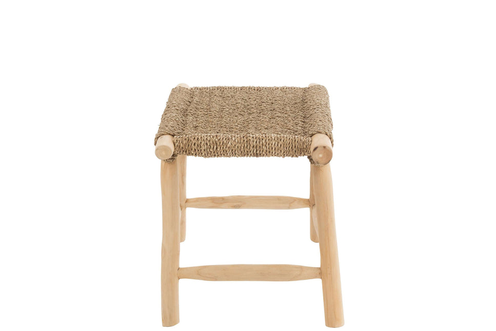 Hocker Timo Gras/Teak Natur Lang