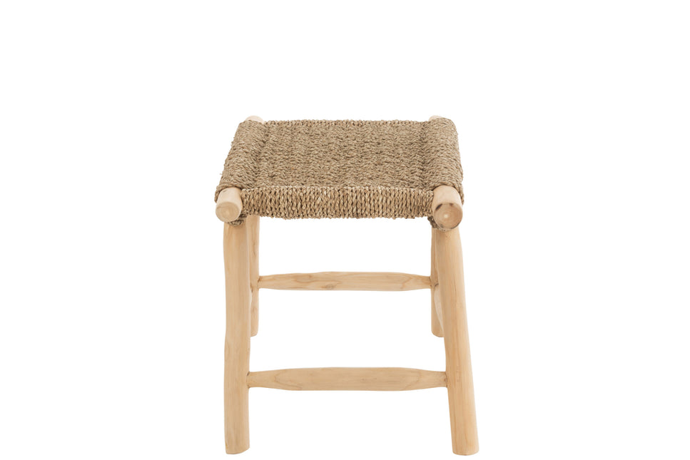 Hocker Timo Gras/Teak Natur Lang