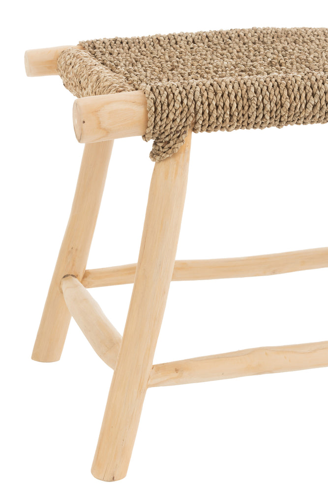 Hocker Timo Gras/Teak Natur Lang