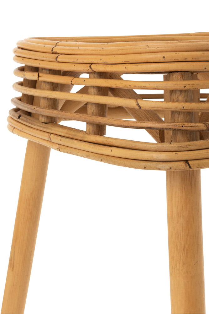 Hocker Dreieck Rattan Natur