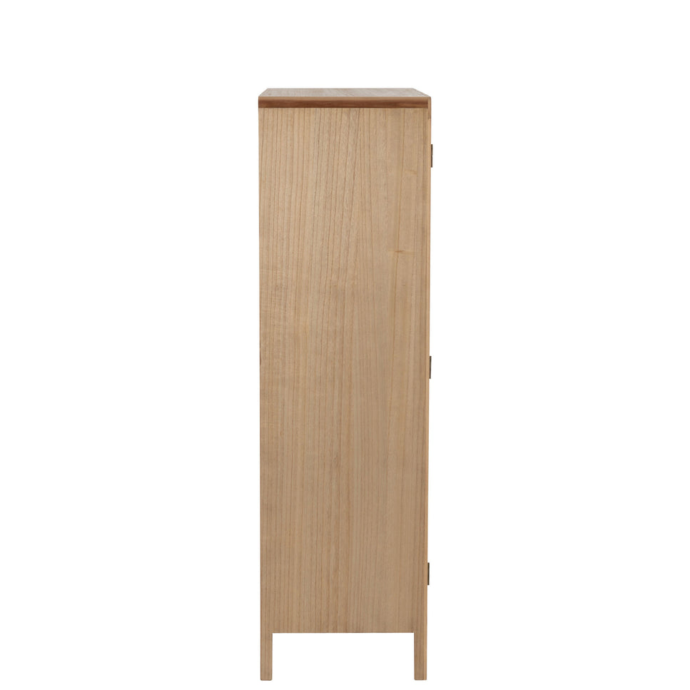 Schrank mit 2 Türen, Holz/Rattan, Natur