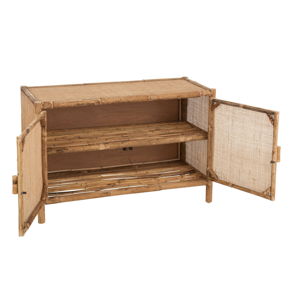 Schrank Ozara mit 2 Türen, Rattan, Natur