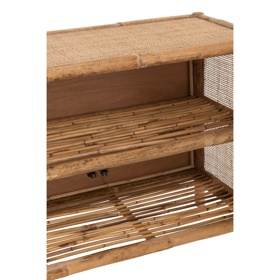 Schrank Ozara mit 2 Türen, Rattan, Natur