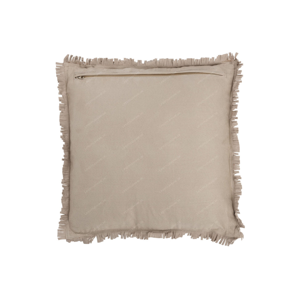 Kissen KREUZ QUADRAT LEDER BEIGE