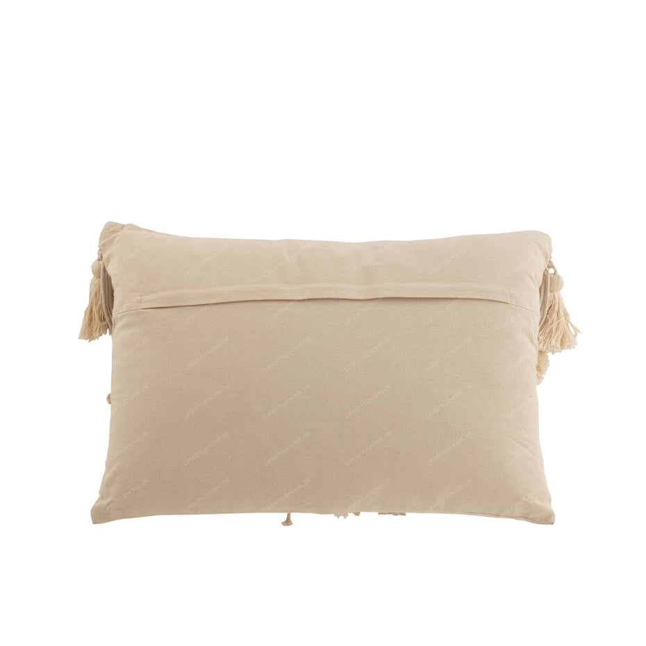 Kissen POM POM RECHTECK BAUMWOLLE BEIGE