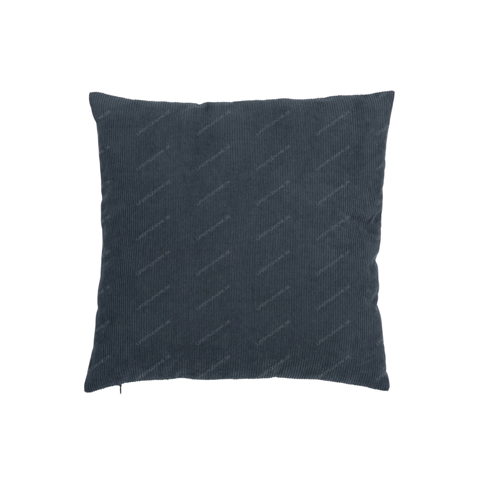 Kissen RIPPENMUSTER QUADRAT VELVET GRAU BLAU