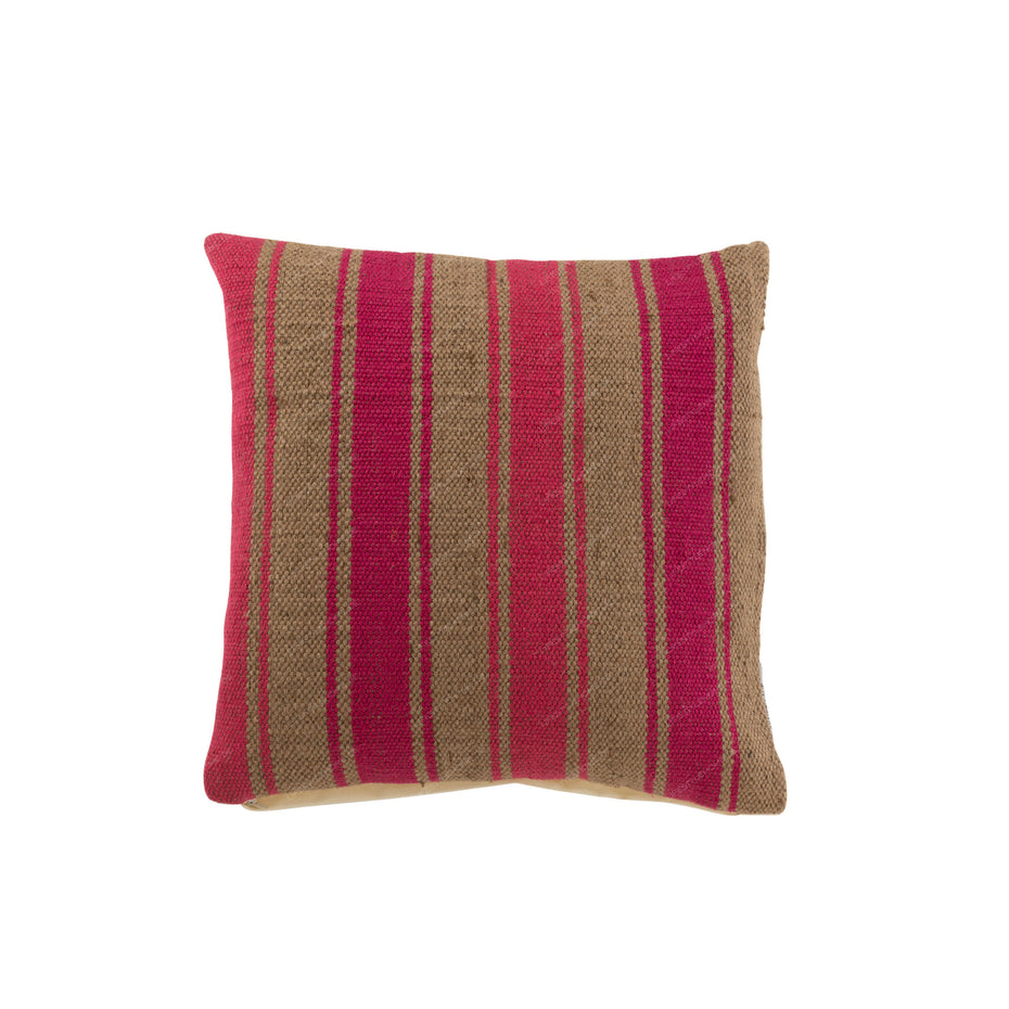 Kissen QUADRAT AN L GROOV JUTE PINK