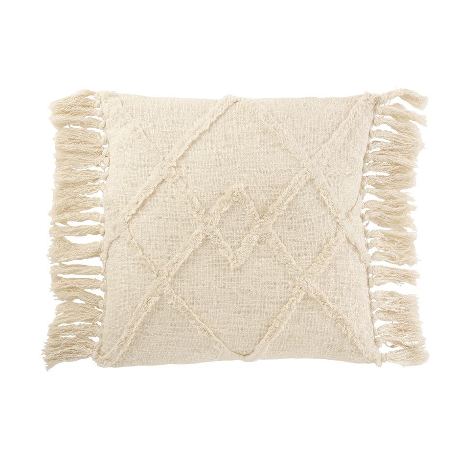 Kissen QUADRAT RHOMBUS Baumwolle Beige