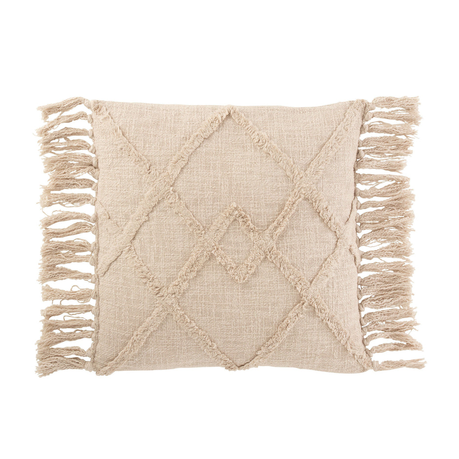 Kissen QUADRAT RHOMBUS Baumwolle Polynesien Creme