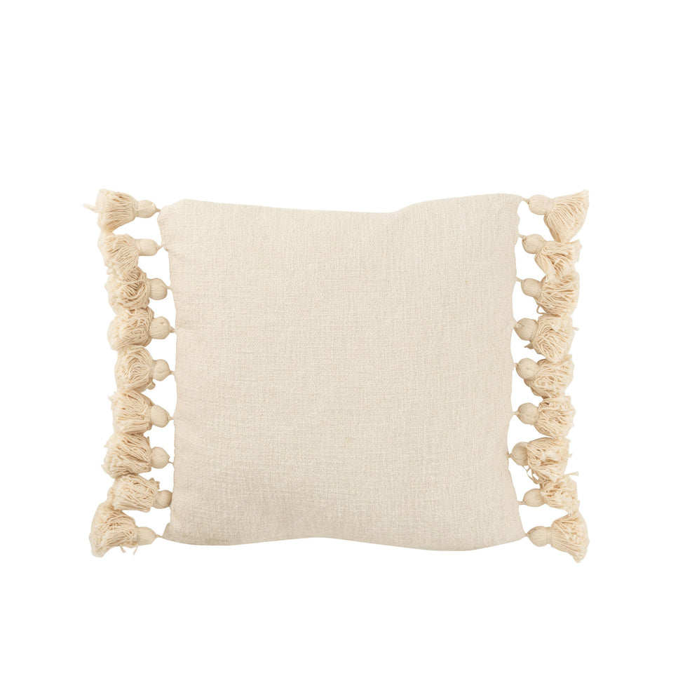 Kissen QUASTEL BAUMWOLLE BEIGE QUADRAT