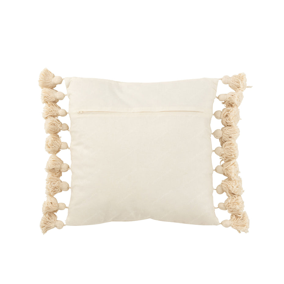 Kissen QUASTEL BAUMWOLLE BEIGE QUADRAT