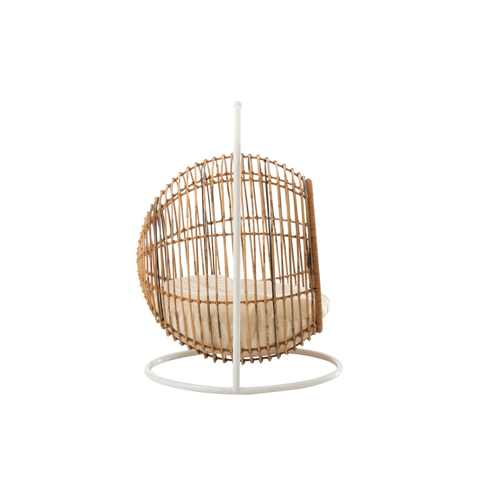 Hängender Haustierkorb, Rattan/Nylon,