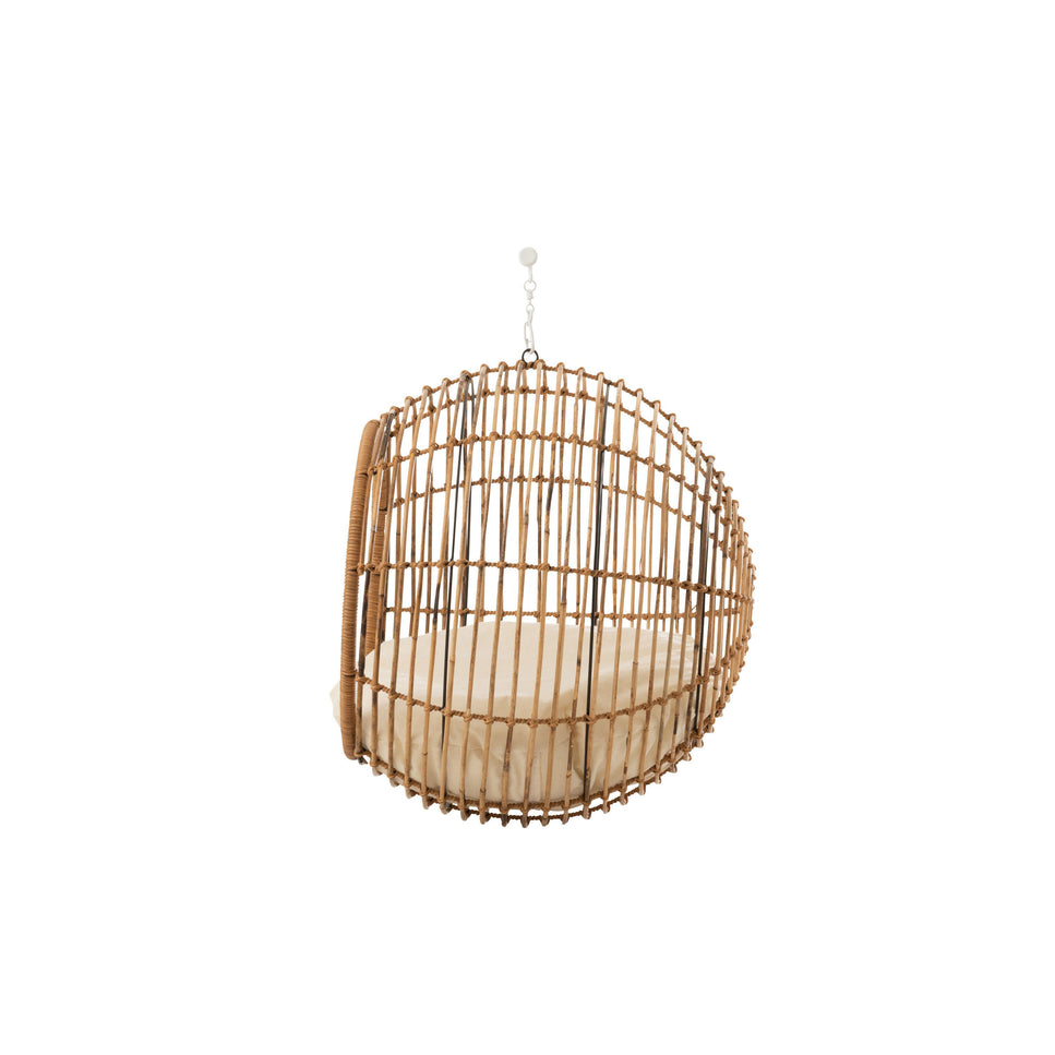 Hängender Haustierkorb, Rattan/Nylon,