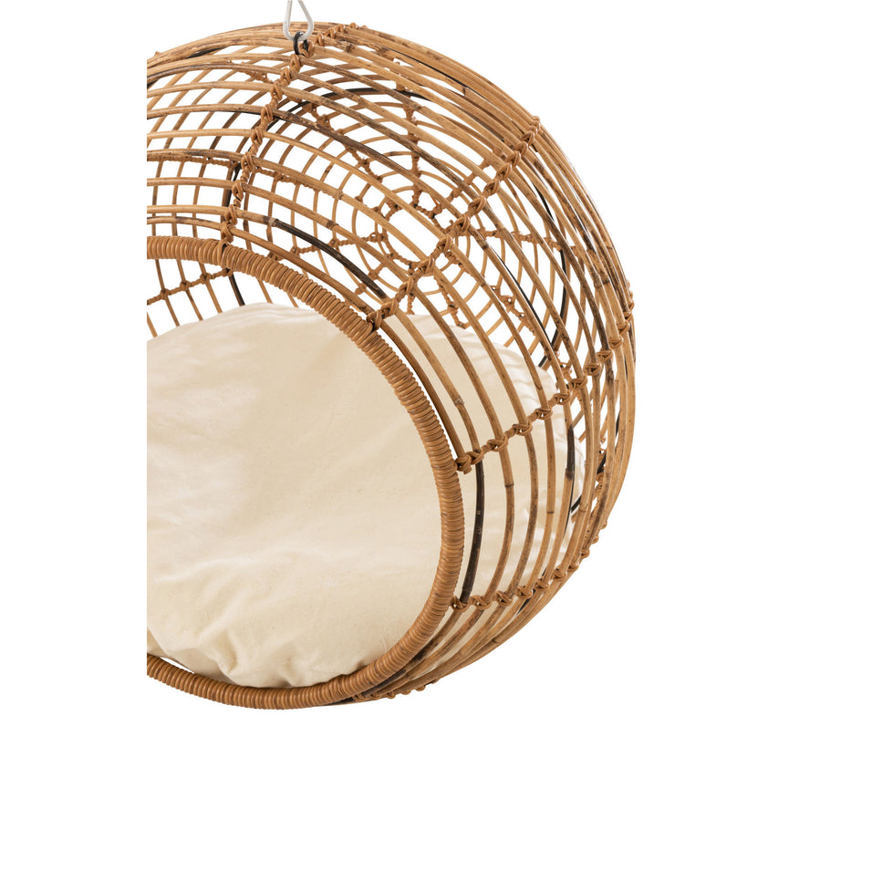 Hängender Haustierkorb, Rattan/Nylon,