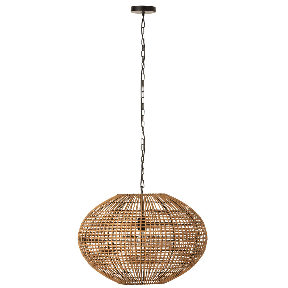 HÄNGELAMPE RATTAN/METALL BRONZE/BLAU