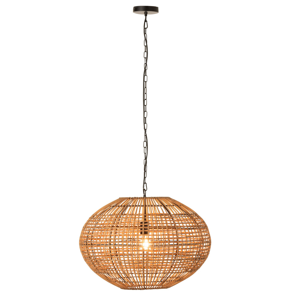 HÄNGELAMPE RATTAN/METALL BRONZE/BLAU