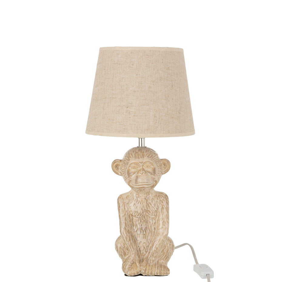 TISCHLAMPE AFFE ZEMENT/TEXTIL BEIGE/BEIGE