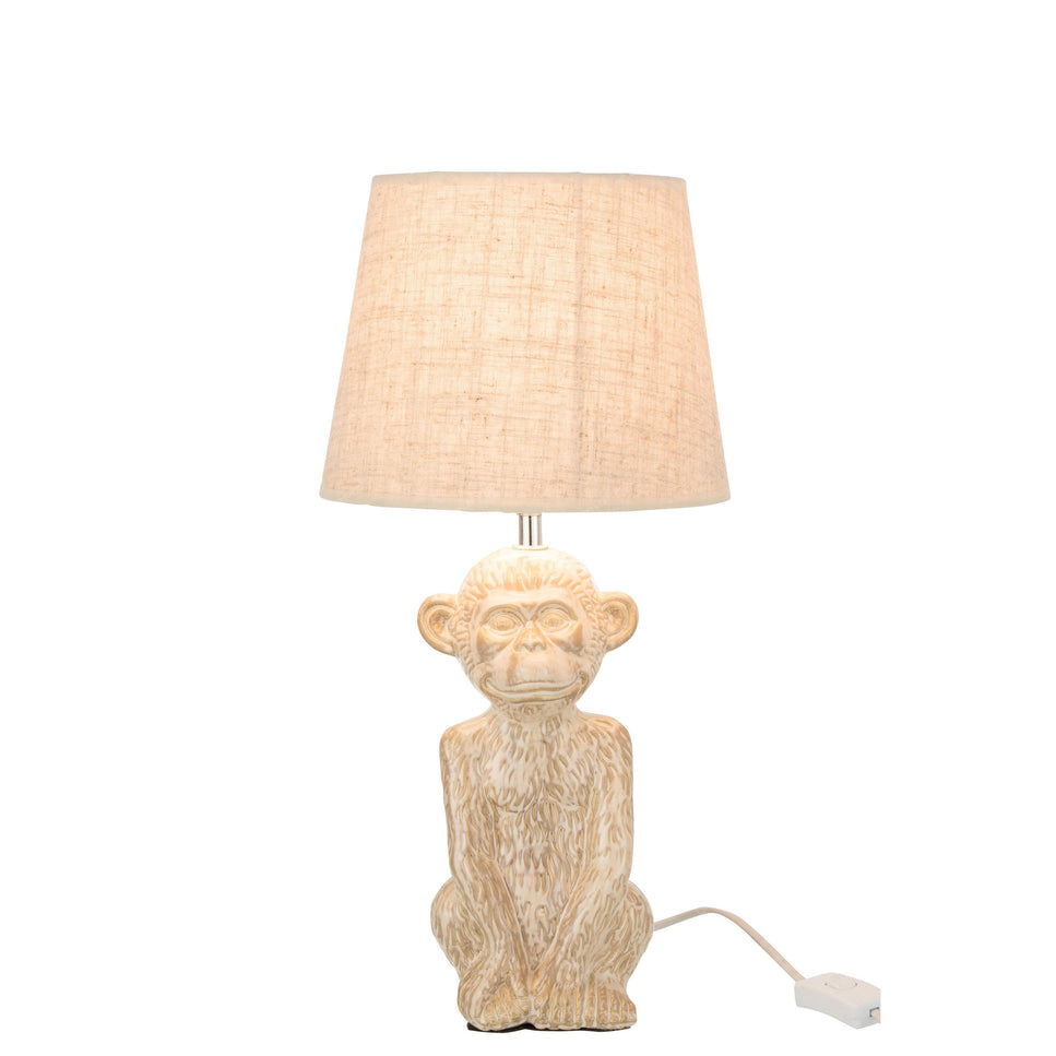 TISCHLAMPE AFFE ZEMENT/TEXTIL BEIGE/BEIGE