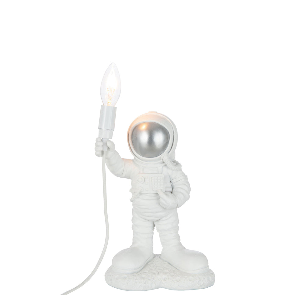 TISCHLAMPE ASTRONAUT FUSS POLY WEISS