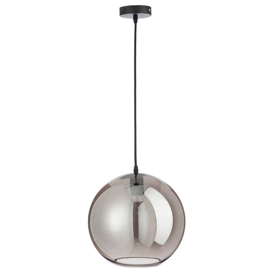 LAMPE KUGELGLAS SPIEGEL SILBER L