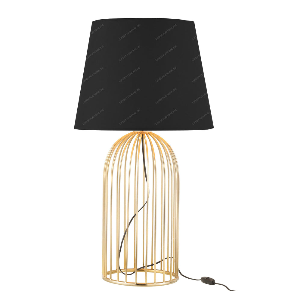 TISCHLAMPE FUSS+SCHIRM JONI EISEN GOLD