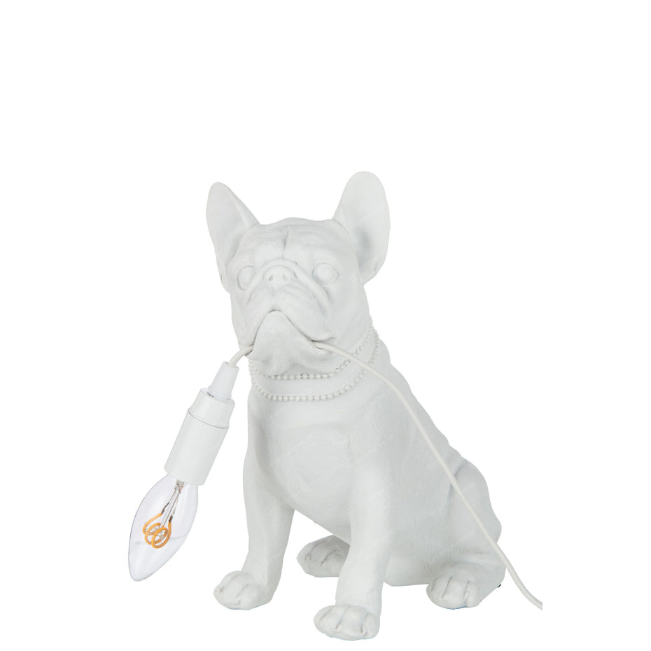 TISCHLAMPE BULLDOG POLY WEISS