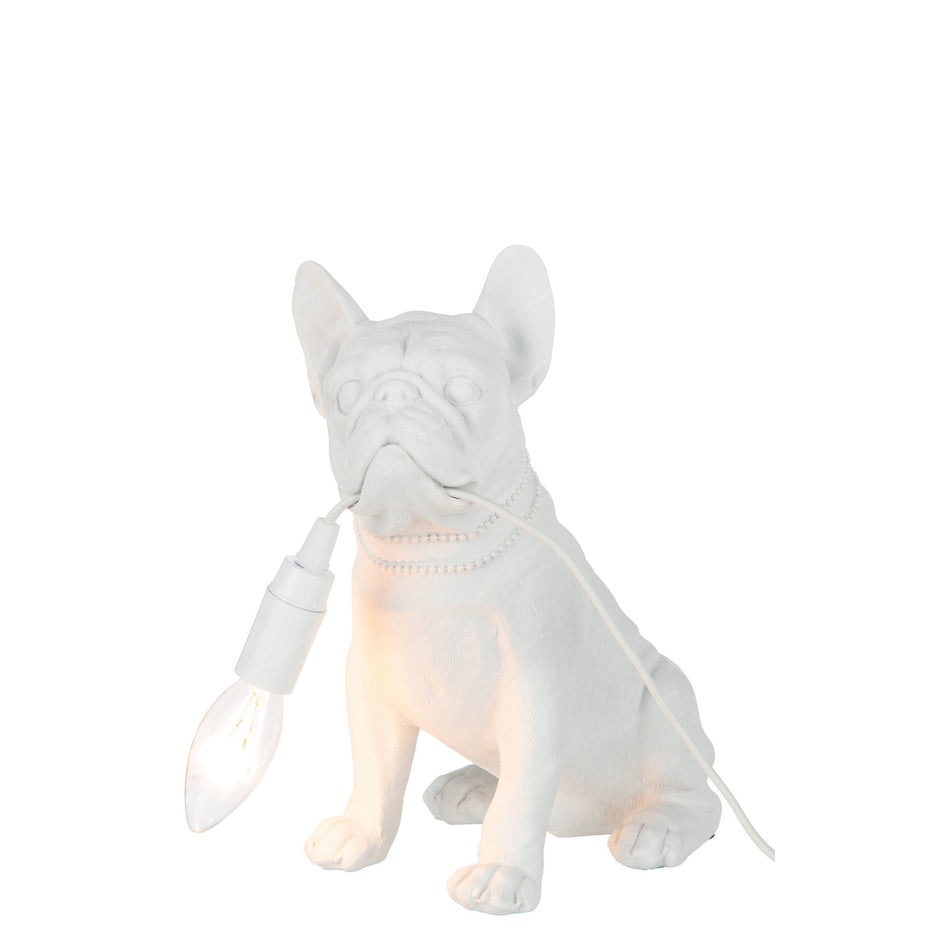 TISCHLAMPE BULLDOG POLY WEISS