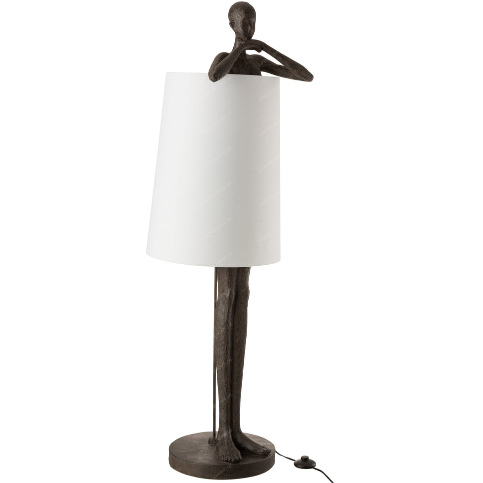 LAMPE MANN POLYRESIN BRAUN/WEISS