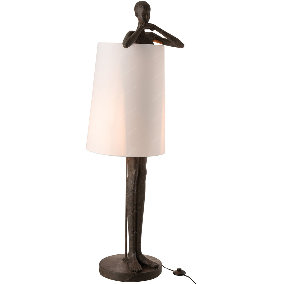 LAMPE MANN POLYRESIN BRAUN/WEISS