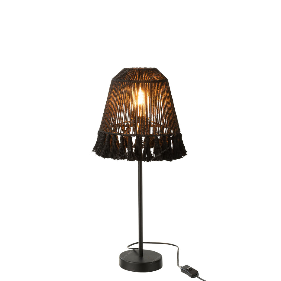 TISCHLAMPE MILA JUTE SCHWARZ