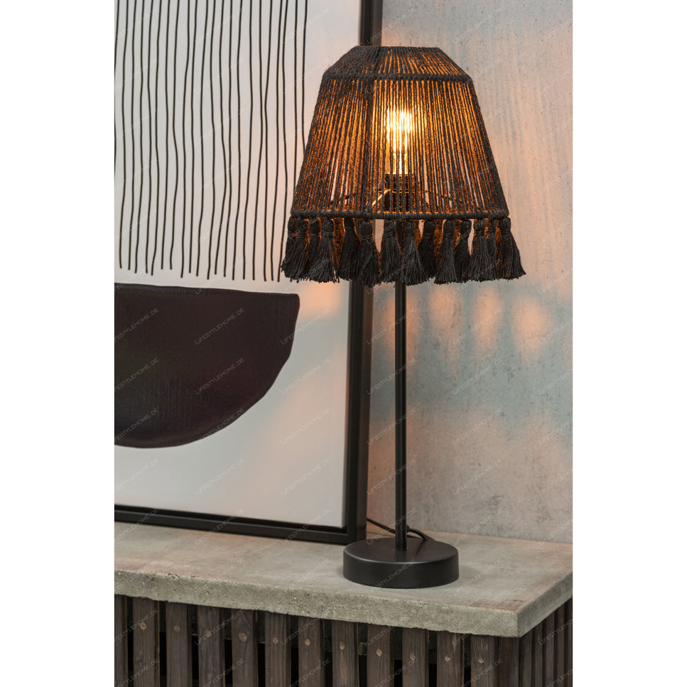 TISCHLAMPE MILA JUTE SCHWARZ