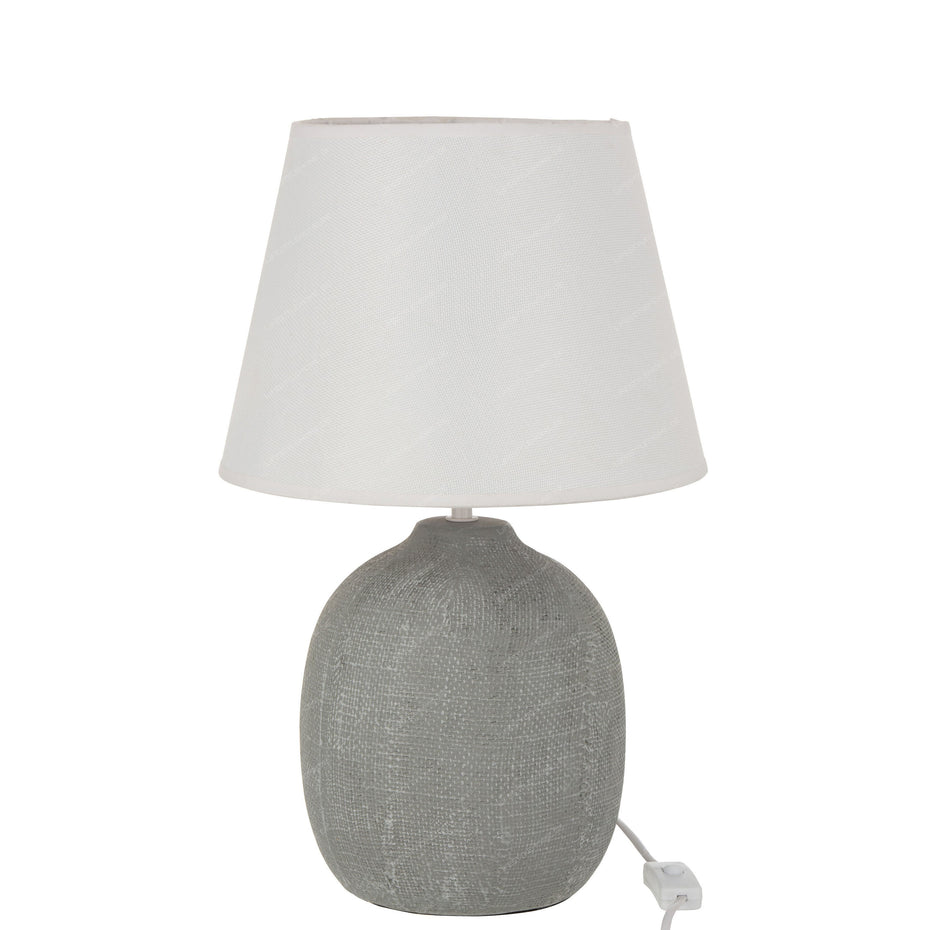 TISCHLAMPE MILOU ZEMENT/TEXTIL GRAU/WEISS GROSS