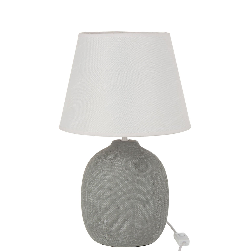 TISCHLAMPE MILOU ZEMENT/TEXTIL GRAU/WEISS GROSS