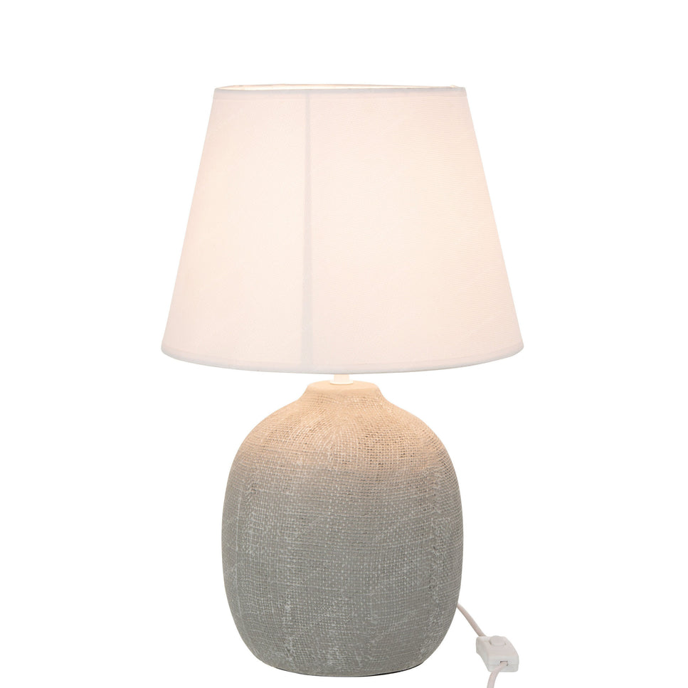 TISCHLAMPE MILOU ZEMENT/TEXTIL GRAU/WEISS GROSS