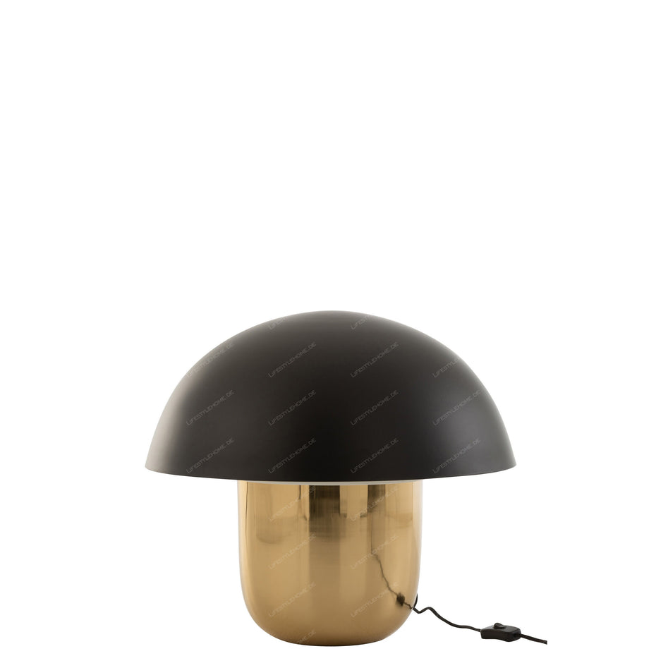 TISCHLAMPE PILZ EISEN SCHWARZ/GOLD GROSS