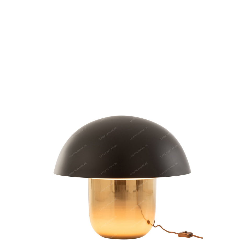 TISCHLAMPE PILZ EISEN SCHWARZ/GOLD GROSS