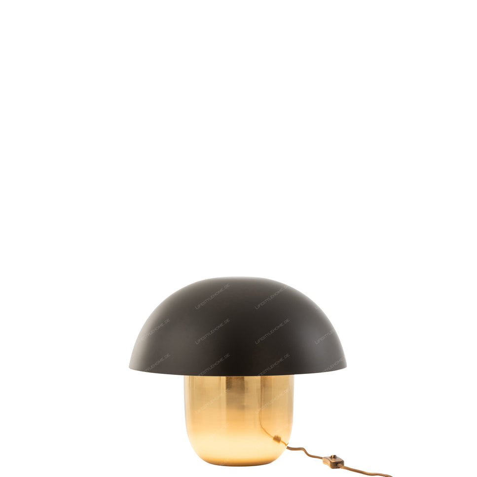 TISCHLAMPE PILZ EISEN SCHWARZ/GOLD KLEIN