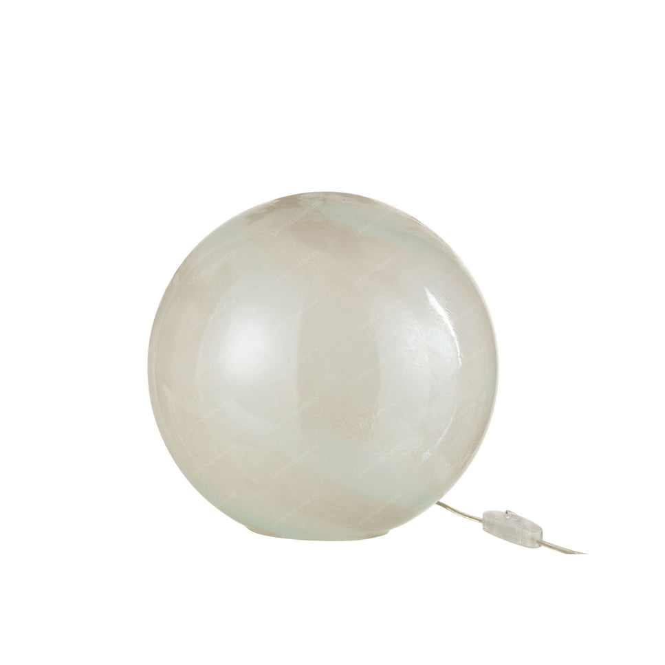 TISCHLAMPE PEARL RUNDES GLAS WEISS GROSS