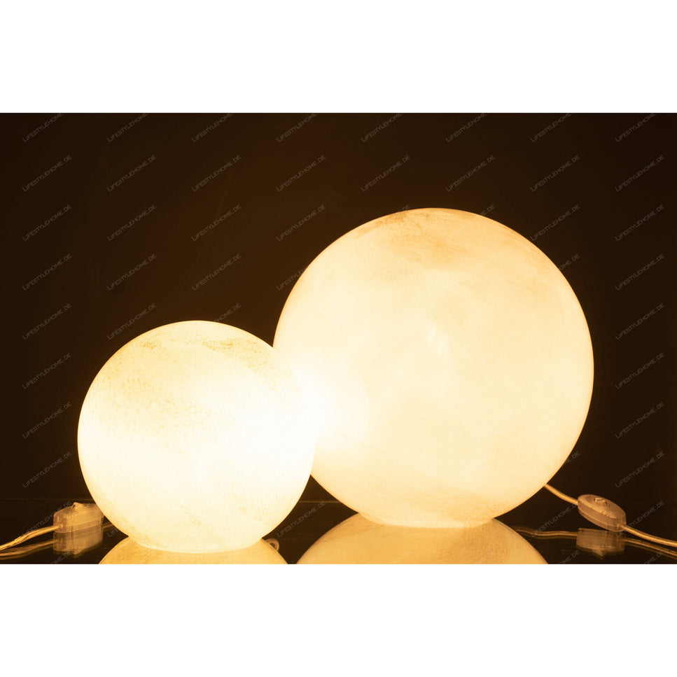 TISCHLAMPE PEARL RUNDES GLAS WEISS GROSS