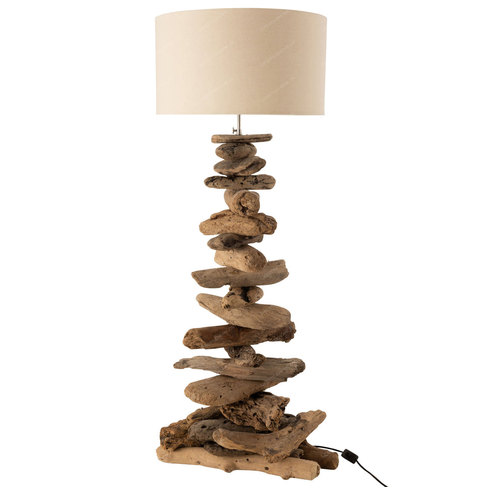 LAMPE MIT SCHIRM DRIFTWOOD NATUR/BEIGE MITTEL