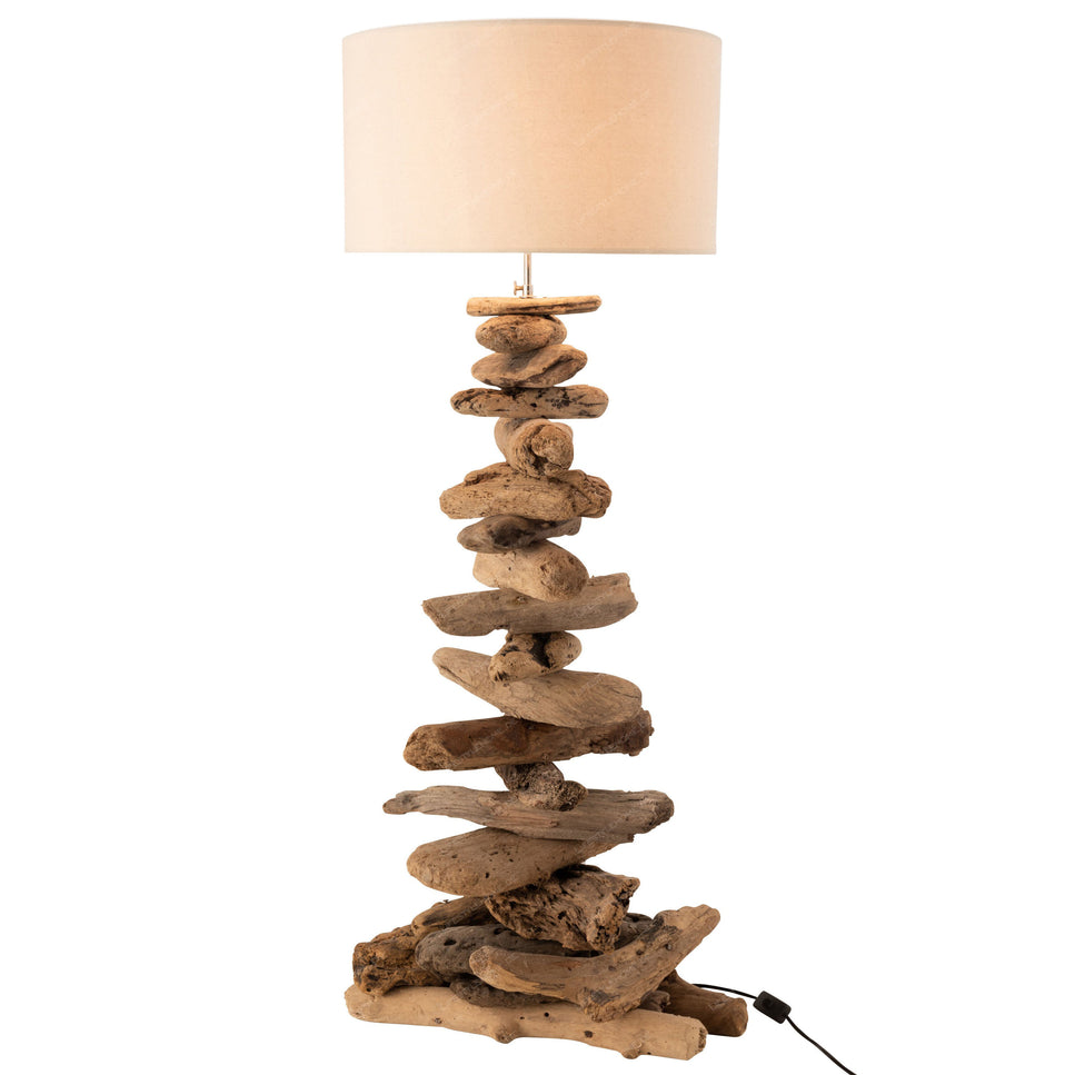 LAMPE MIT SCHIRM DRIFTWOOD NATUR/BEIGE MITTEL